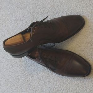 Gordon Rush Dillon Dark Brown Leather Cap Toe Oxford Shoes 10.5